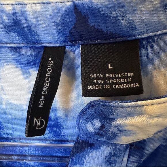 New Directions Blue Tie-Dye Sleeveless Top Women’s Large - Picture 3 of 3